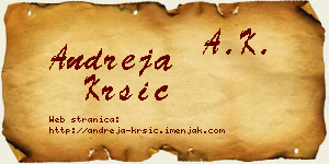 Andreja Kršić vizit kartica
